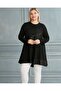 Women's Mesh Leather Detailed Black Tunic - 8