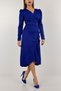 Double Breasted Neck Crepe Fabric Midi Length Belted Evening Dress Wedding Engagement Promise Graduation