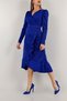 Double Breasted Neck Crepe Fabric Midi Length Belted Evening Dress Wedding Engagement Promise Graduation - 4