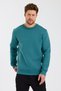 Men's Slim Fit Crew Neck Pack of 2 Plain Unprinted 3 Thread Sweatshirts Beige Green - 3