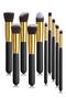 Professional Makeup Brush Set of 10, Black Handle, Blush, Powder, Concealer, Eyeshadow Brush, Contour