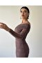 One Sleeve Half Off Shoulder Tulle Dress - 3