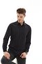 Vessmen Black Dobby Slimfit Long Sleeve Men's Shirt with Gift Box - 5