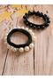 2 Pack Hair Clip Pearl Rubber Buckle - 3