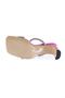 Woman's crystal stone cross strap heeled slippers pink metallic 21423382 - 5