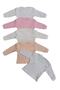 Long Sleeve Shoulder Snaps Crew Neck Baby Top (Pack of 5) - 3