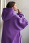 Women's 'unprinted' Hooded Oversize Wrapped Purple Sweatshirt - 2