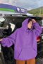 Women's 'unprinted' Hooded Oversize Wrapped Purple Sweatshirt - 3