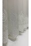 Hem Embroidered Damaks Tulle Curtain (1/3 Tight Pleat) - 4