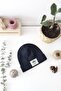 Navy Blue Beret with Rib Cloud Label