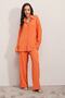 Women's Orange Oversize Bottom-Top Double Knitted Suit Hzl23w-bd158581 - 3