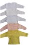 Long Sleeve Shoulder Snaps Crew Neck Baby Top (Pack of 5)