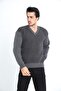 Baba Steel Knitting Acrylic Yarn V-Neck Winter Thick Men's Sweater - 3