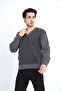 Baba Steel Knitting Acrylic Yarn V-Neck Winter Thick Men's Sweater - 4
