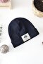 Navy Blue Beret with Rib Cloud Label - 2
