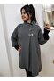 Anthracite Women's Wool Poncho Coat - 6