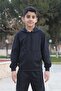 الصلبة اللون الكنغر جيب مقنعين البلوز الصبي - 5