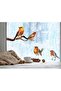 Cute Colorful Birds Sparrows Watercolor Glass, Pecere, Wall Sticker