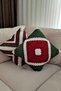 New Year's Themed Hand Knitted 2-Piece Throw Pillow Cover - Without Inner Pillow - 2