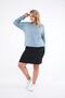 Women's Light Blue Front Rivet Detailed Oil Wash Crop Sweat - 2