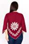 Women's Şile Cloth Triangle Claret Red Blouse - 4