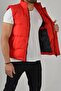 Men's Red Crozvise Matte Fabric Puffer Vest - 3