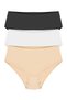 Women's Colorful Cotton High Waist Bato Panties 3-Piece