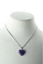 Certified Amethyst Natural Stone Chain Heart Necklace - 2