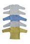 Long Sleeve Shoulder Snaps Crew Neck Baby Top (Pack of 5) - 2
