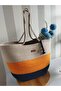 Handmade Beach Bag, Shoulder Bag, Bag, Rope Bag, Navy Blue, Orange, Beige - 2