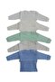 Long Sleeve Shoulder Snaps Crew Neck Baby Top (Pack of 5) - 2
