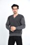 Baba Steel Knitting Acrylic Yarn V-Neck Winter Thick Men's Sweater - 2