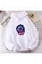Sitting Astronaut White Hooded Oversize Printed Unisex Sweatshirt - 2