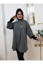 Anthracite Women's Wool Poncho Coat