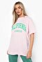 Plus Size California Los Angels Printed Pink-green Oversize T-shirt Tracksuit Set - 3