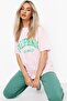Plus Size California Los Angels Printed Pink-green Oversize T-shirt Tracksuit Set - 4