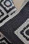Denim Blue & Gray - Motif Hand Knitted 2-Piece Throw Pillow Cover - Without Inner Pillow - 3