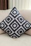 Denim Blue & Gray - Motif Hand Knitted 2-Piece Throw Pillow Cover - Without Inner Pillow - 4