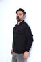 Daddy Shirt Collar Acrylic Thread Striped Single Pocket Winter Thick Men's Sweater - 3
