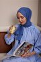 شال نسائي ناعم ومريح باللون الأزرق النيلي - 17 - 2