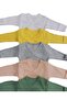 Long Sleeve Self-Glove Snap Fastened Double Breasted Badi (Pack of 5) White-yellow-gray-salmon-mold - 3