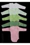 Long Sleeve, Self Gloved, Snap Fastened, Double Breasted Badi (Pack of 5) White-watergreen-teal-mold-pink - 5