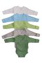 Long Sleeve Self-Glove Snap Fastened Double Breasted Badi (Pack of 5) White-turquoise-teal-gray-mold