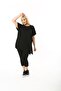 Plus Size Knitted Viscose Black Salas T-shirt - 4