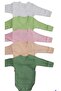 Long Sleeve Self-Glove Snap Fastened Double Breasted Badi (Pack of 5) White-çagla-pink-salmon-mould - 3