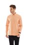 Vessmen Orange Slimfit Cotton Oxford Lycra Collar Buttoned Long Sleeve Men's Shirt - 7