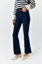 Women's Dark Navy Blue Flare Leg Extra High Waist Wrap - 3