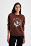 Relax Fit Crew Neck Printed Thick Sweatshirt Fabric Sweatshirt Y8457az22au - 3