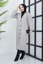 Women's Gray Basket Knit Buttoned Full Length Knitwear Cardigan - 5