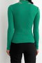 Women's Green New Season Collar Detailed Standard Size Ribbed Fisherman Knitwear Sweater - 6
